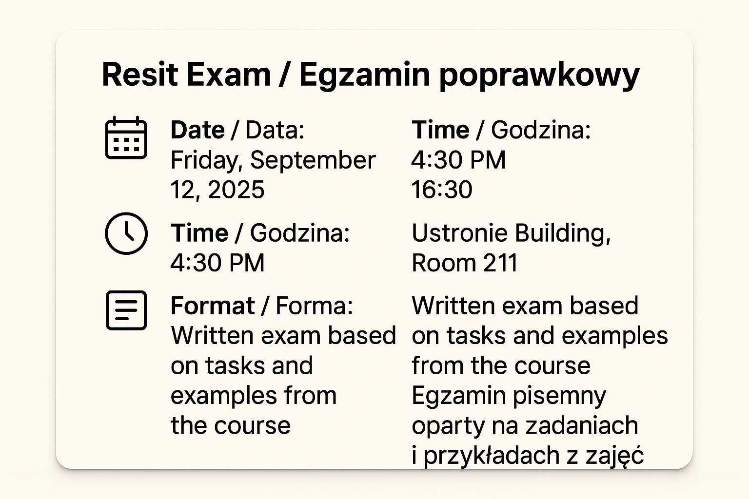 Retake Exam