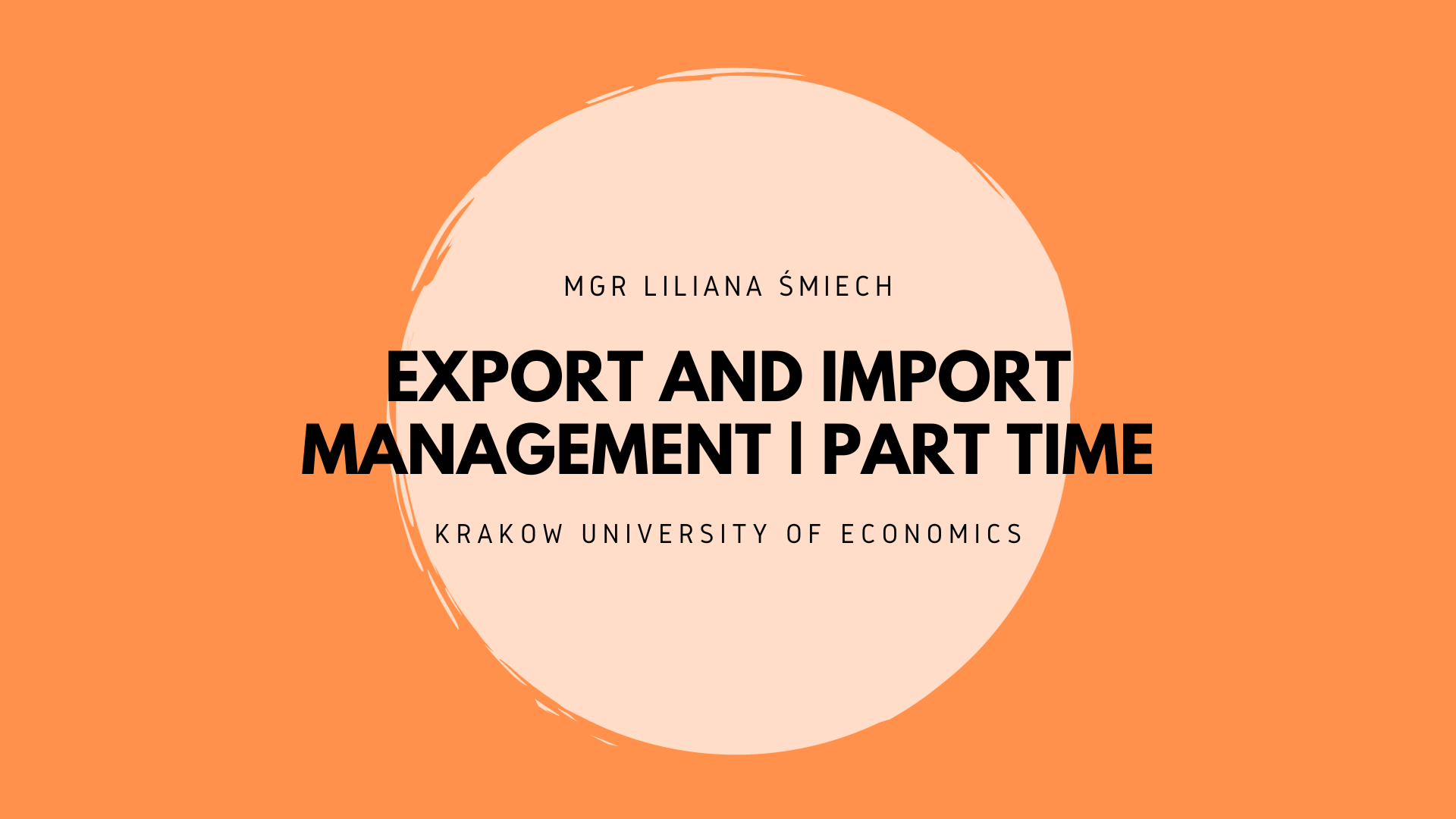 Export and import management 2023/2024 | part-time