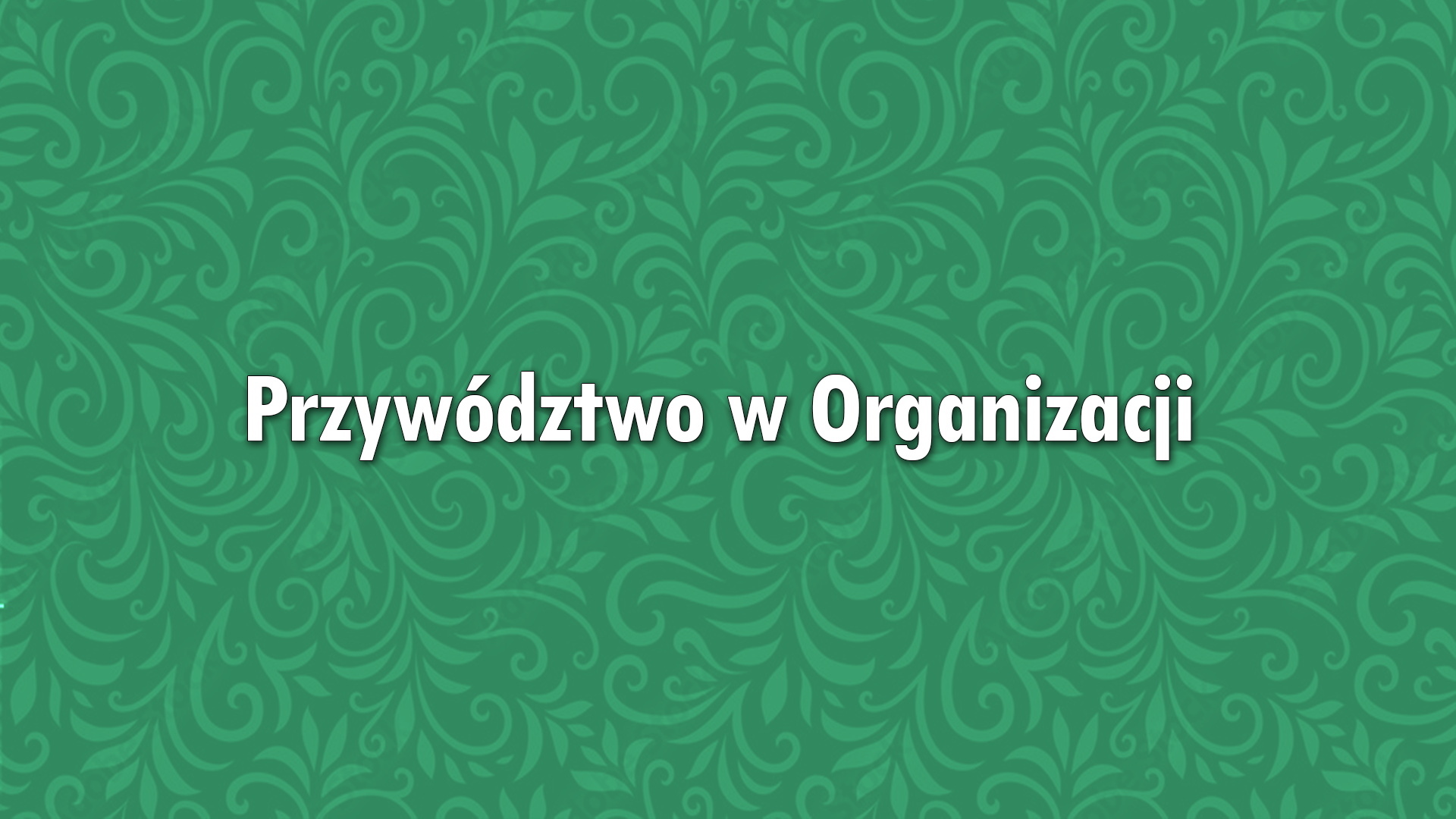 Kurs: Przywództwo w Organizacji - ćwiczenia stacjonarne 